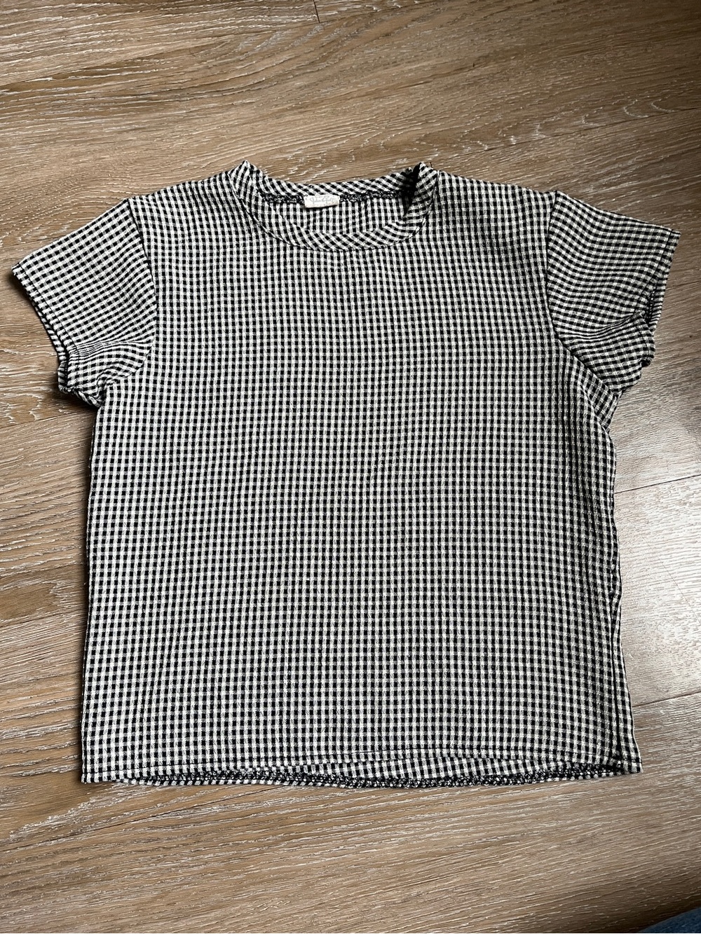 Black & White Gingham Short Sleeve